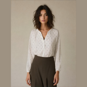 Old Navy Polka Dot Long Sleeve Pullover Tunic Blouse